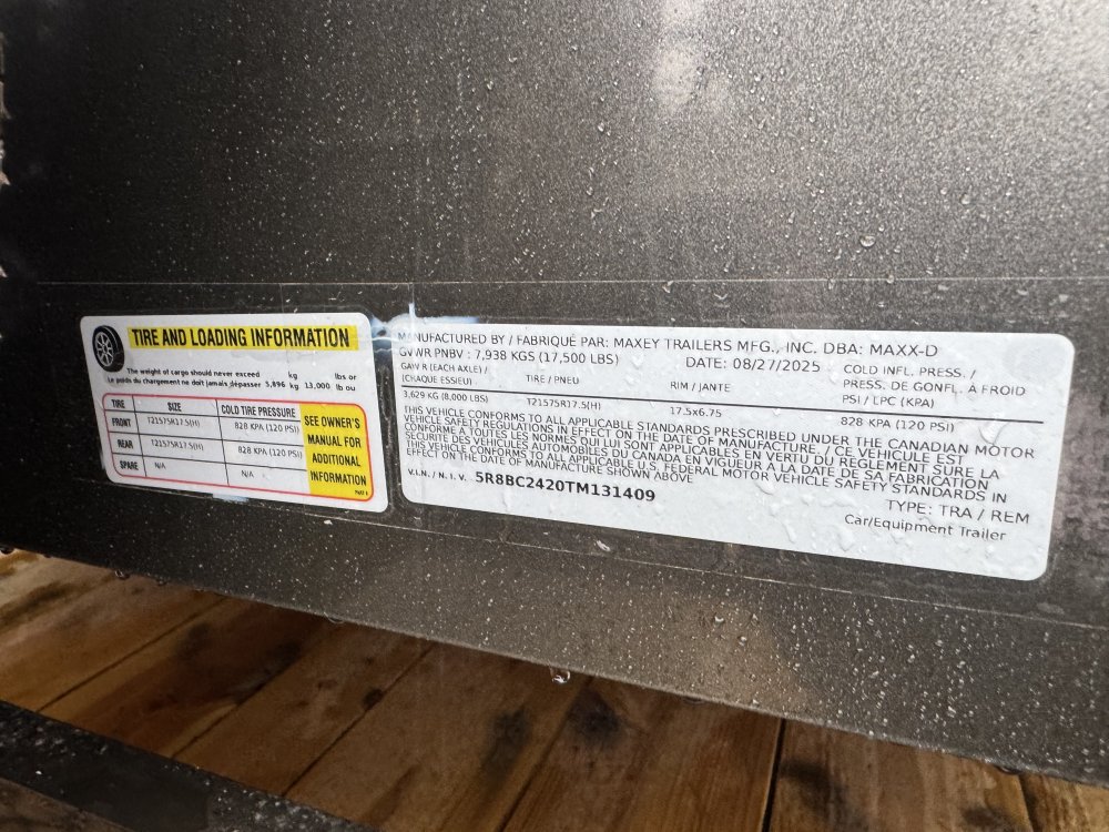 MAXX-D 8.5x24 17,500 Equipment