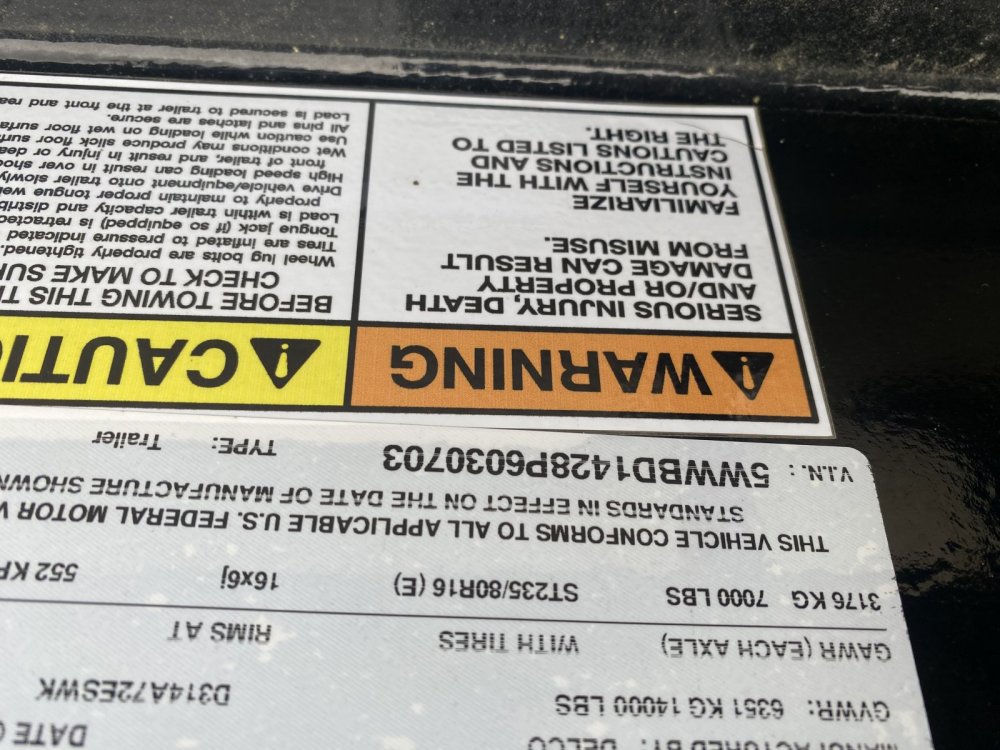 Delco 7x14 14,000 Dump