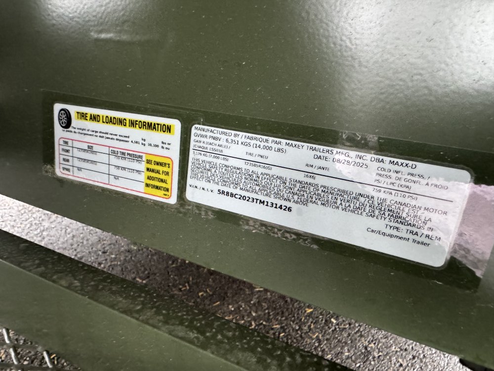 MAXX-D 8.5x20 14,000 Equipment