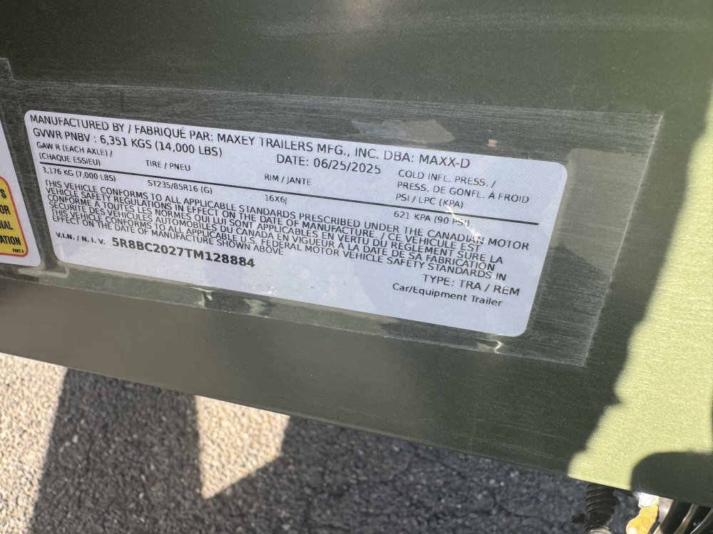 MAXX-D 8.5x20 14,000 Equipment