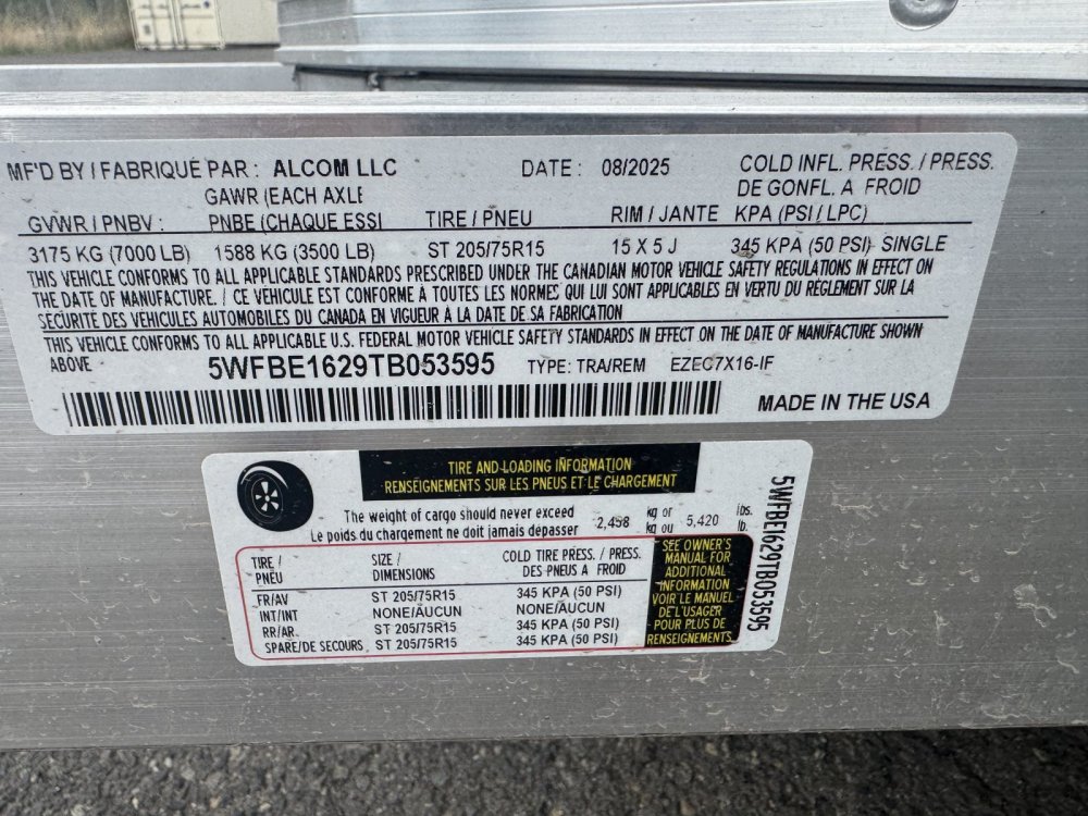 EZ Hauler 7x16 7,000 Enclosed