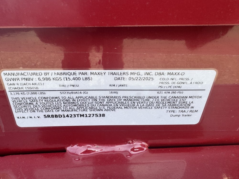 MAXX-D 7x14 15,400 Dump