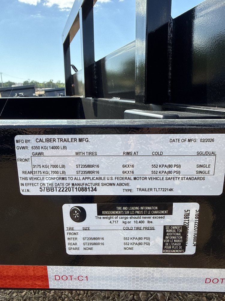 83"x22' Caliber Tilt Trailers
