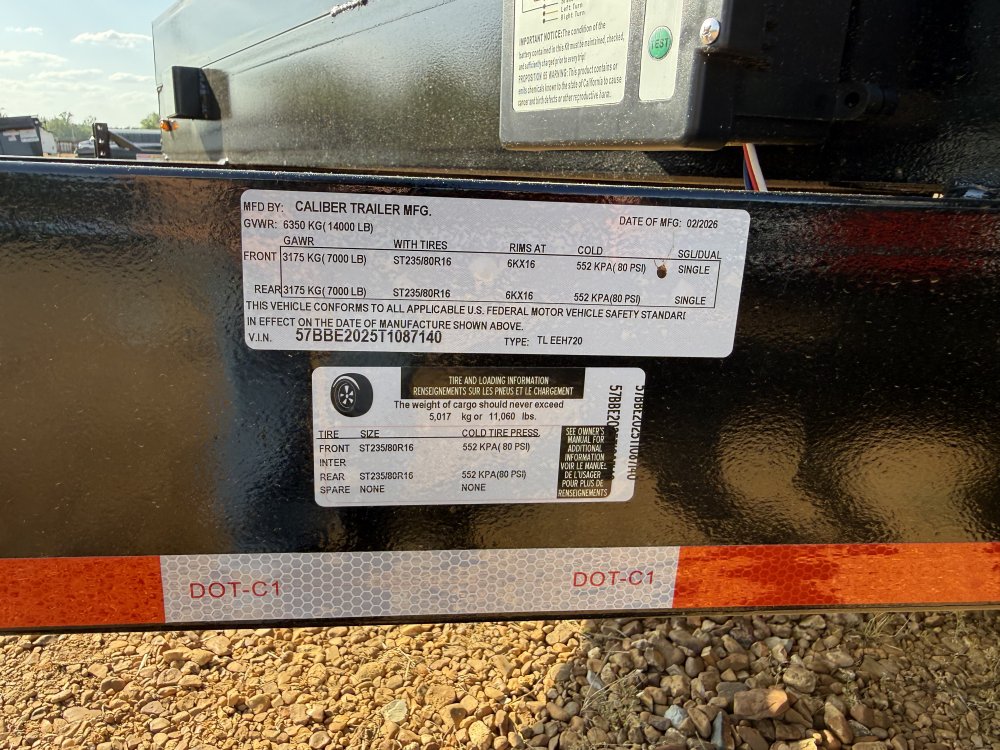 83"x20' Caliber Equipment Trailers Stand Up Ramps 14k