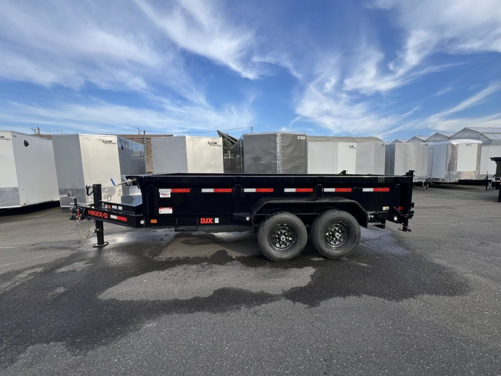 17.5K DERATED TO 14K 2026 7' X 14' MAXX-D DJX - 8 INCH 15LB I-BEAM DUMP TRAILER Black
