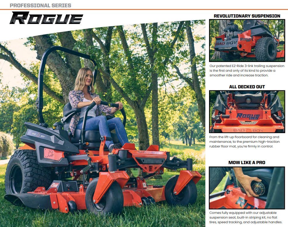 2025 Bad Boy ROGUE 72" Kawasaki 999cc, 35 hp FX1000 Side Discharge