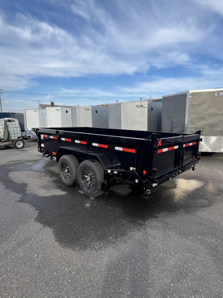 2026 7' X 14' MAXX-D DJX - 8 INCH 15LB I-BEAM DUMP TRAILER 14K Black