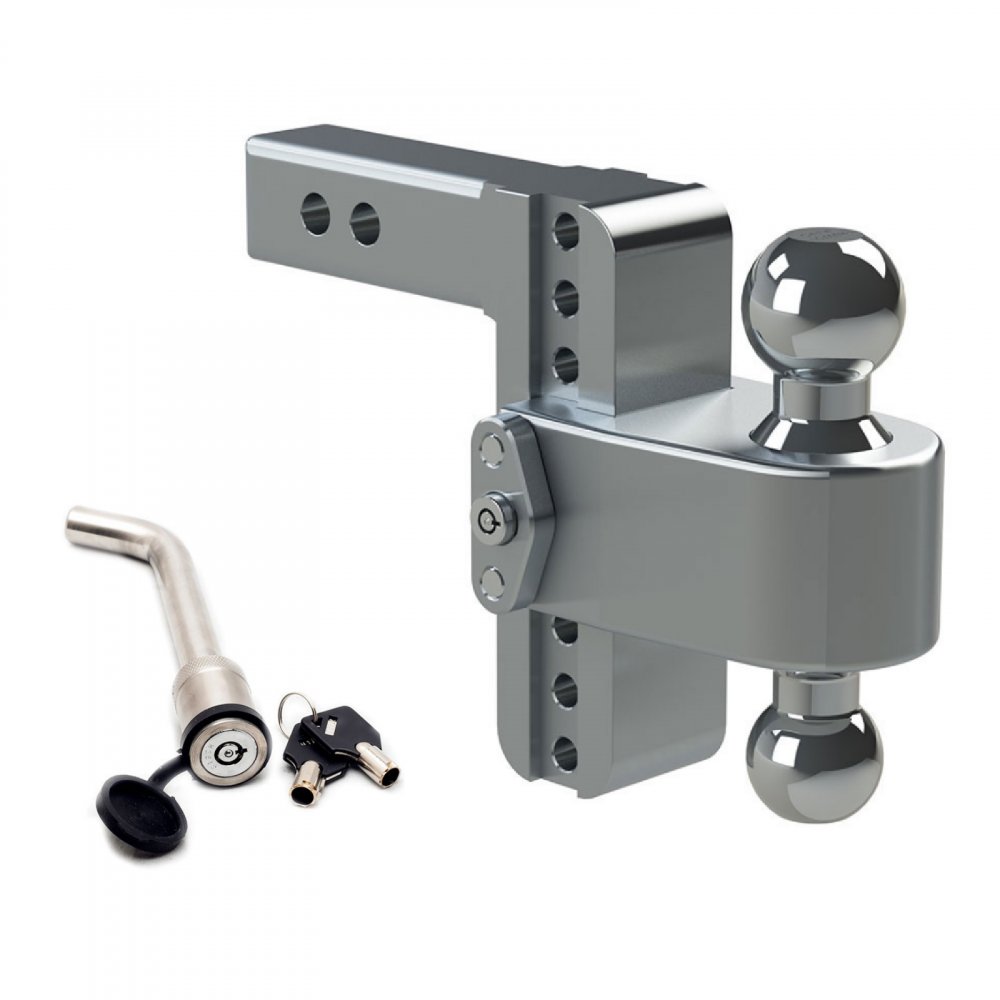 180 Hitch - 6" Adjustable Trailer Hitch for 2" Receiver W/ Stainless Steel Balls & 2 Pc Keyed Alike