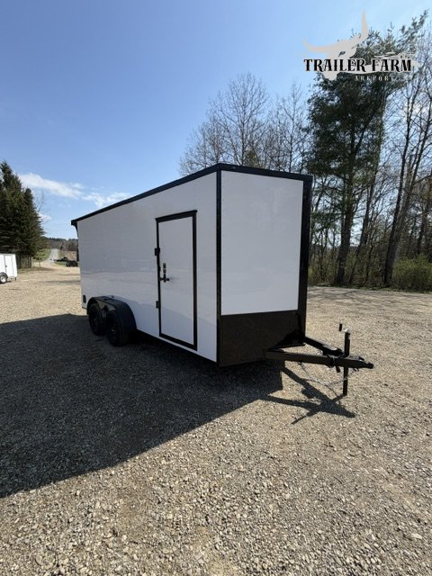 2026 POWER LINE CARGO 7X16 ENCLOSED TRAILER BLACKOUT W/EXTRA HEIGHT