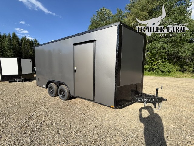 2026 QUALITY CARGO 8.5X16 ENCLOSED TRAILER WITH EXTRA HEIGHT & BLACKOUT PACKAGE REAR SPOILER W/LIGHTS