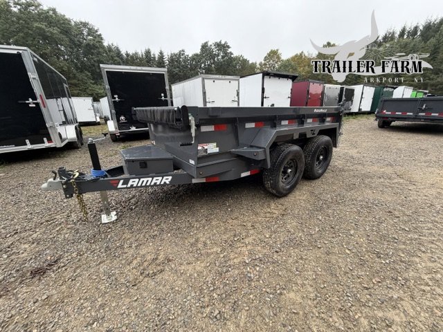 2027 LAMAR 5X10 DUMP TRAILER 9990GVW W/ TARP KIT /SLIDE IN RAMPS / SPREADER GATE