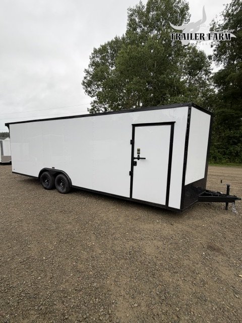 2027 POWER LINE CARGO 8.5X24 ENCLOSED TRAILER W/BLACKOUT PKG,EXTRA HEIGHT,REAR SPOILER W/ LED LIGHTS