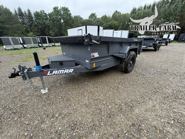 2027 LAMAR 5X10 DUMP TRAILER SINGLE AXLE W/ TARP KIT /SLIDE IN RAMPS / SPREADER GATE