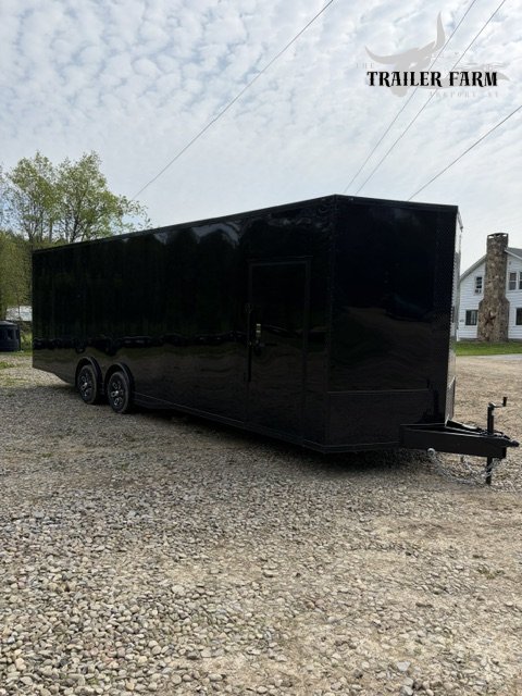 2026 POWER LINE CARGO 8.5X28 ENCLOSED TRAILER BLACKOUT EXTRA HEIGHT SPREAD AXLE