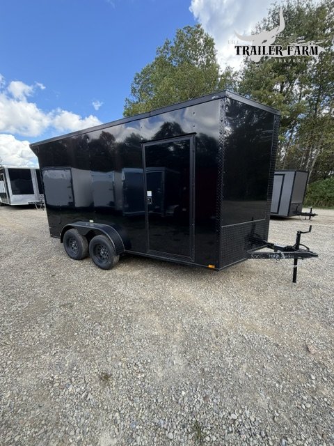 2027 QUALITY CARGO 7X14 ENCLOSED TRAILER, BLACKOUT PACKAGE, EXTRA HEIGHT, REAR SPOILER W/ LED LIGHTS