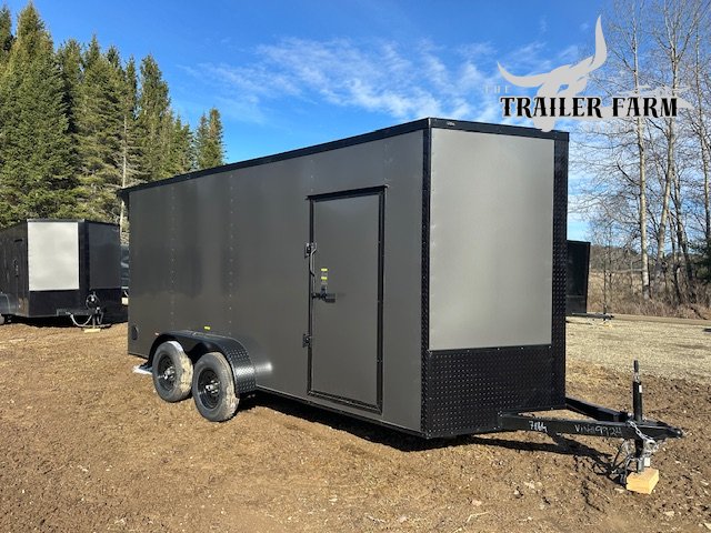 2026 POWER LINE CARGO 7X16 ENCLOSED TRAILER BLACKOUT W/EXTRA HEIGHT
