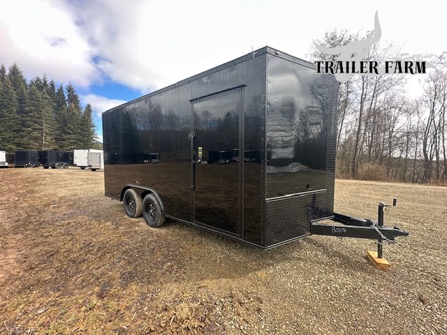 2026 POWER LINE CARGO 8.5X16 ENCLOSED TRAILER BLACKOUT