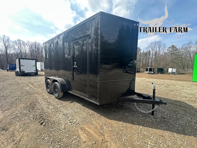 2026 POWER LINE CARGO 7X14 ENCLOSED TRAILER WITH EXTRA HEIGHT BLACKOUT PACKAGE