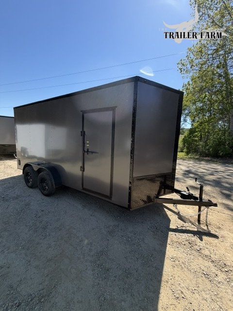2026 POWER LINE 7X16 ENCLOSED TRAILER, BLACKOUT PKG,EXTRA HEIGHT