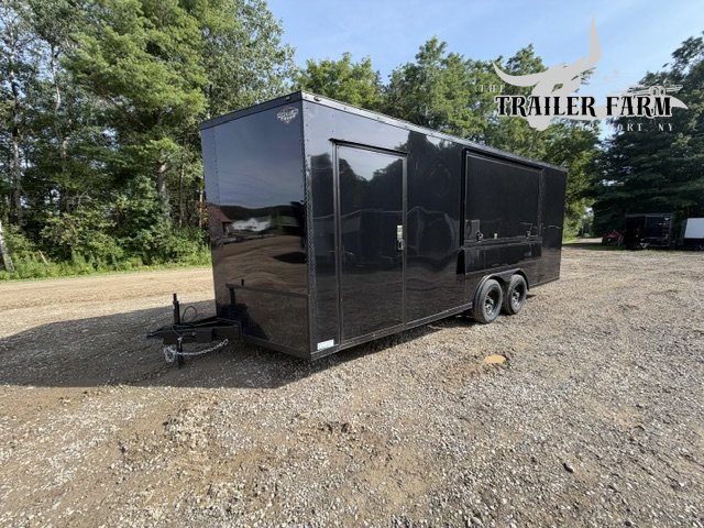 2027 POWER LINE CARGO 8.5X20 ENCLOSED TRAILER "VENDOR" EXTRA HEIGHT BLACKOUT PCK 4X8 WINDOW