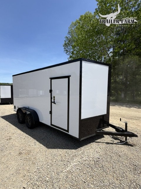 2026 POWER LINE 7X16 ENCLOSED TRAILER, BLACKOUT PKG,EXTRA HEIGHT