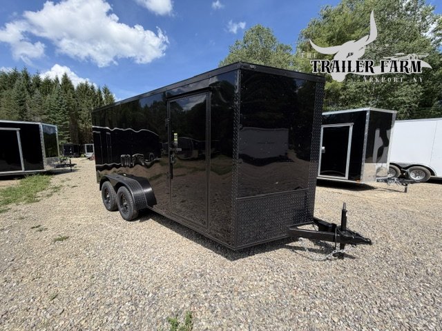 2026 POWER LINE 7X16 ENCLOSED TRAILER, BLACKOUT PKG