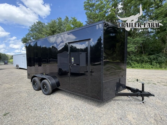 2026 POWER LINE 7X16 ENCLOSED TRAILER, BLACKOUT PKG,EXTRA HEIGHT