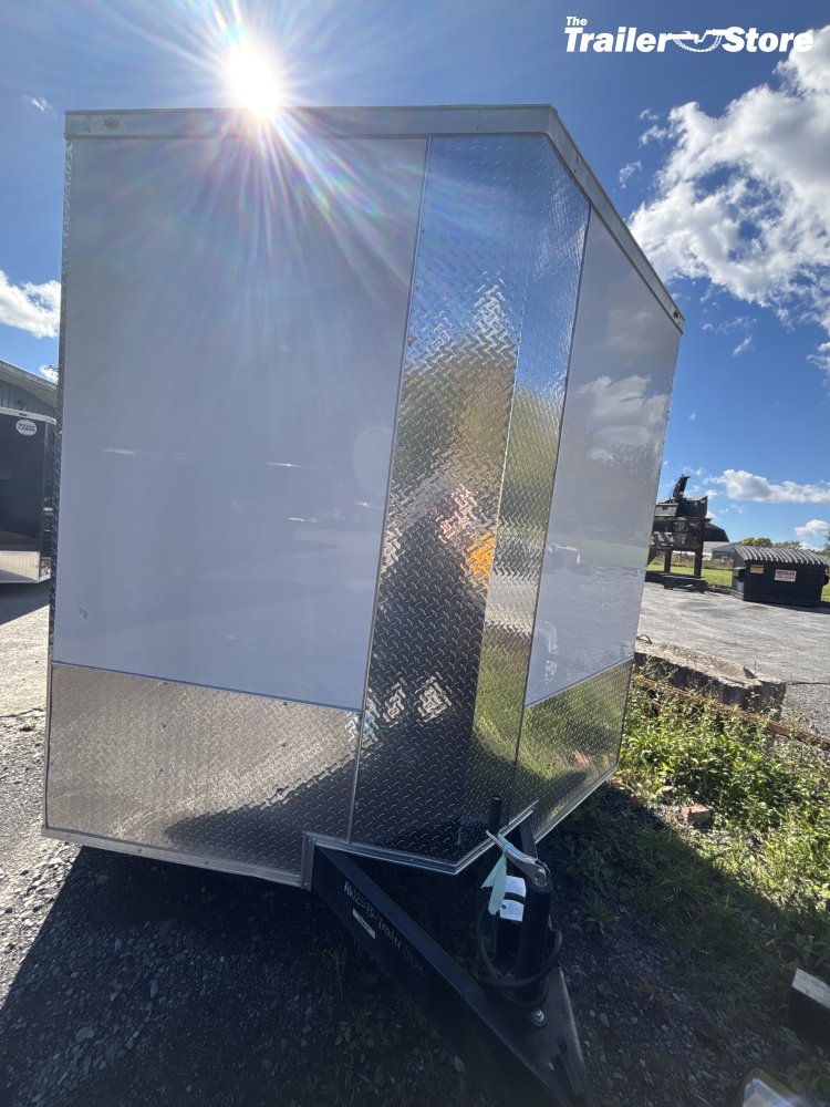 ALL WORLD TRAILER 8.5X14 ENCLOSED, WHITE, RAMP DOOR, 7' CEILING