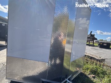 ALL WORLD TRAILER 8.5X14 ENCLOSED, WHITE, RAMP DOOR, 7' CEILING