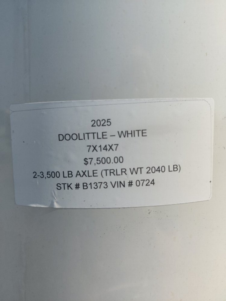 2025 DOOLITTLE 7X14X7 ENCLOSED CARGO TRAILER