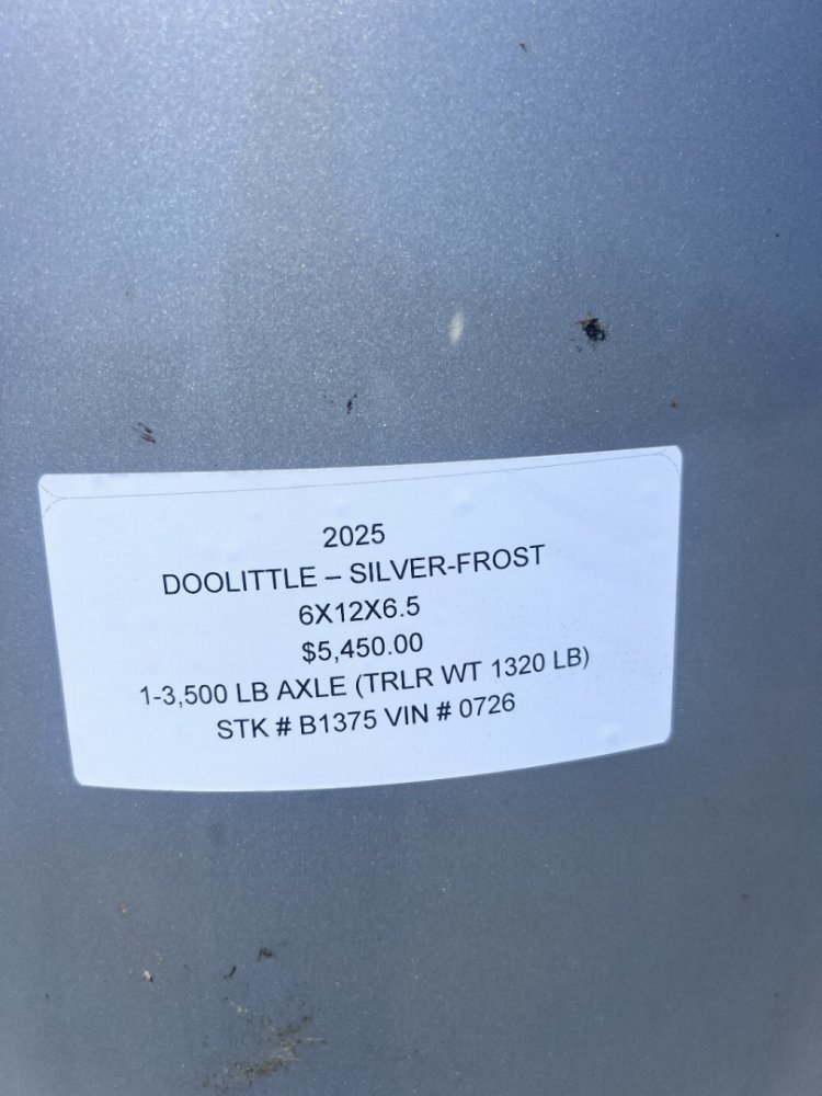2025 DOOLITTLE 6X12X6.5 ENCLOSED CARGO TRAILER
