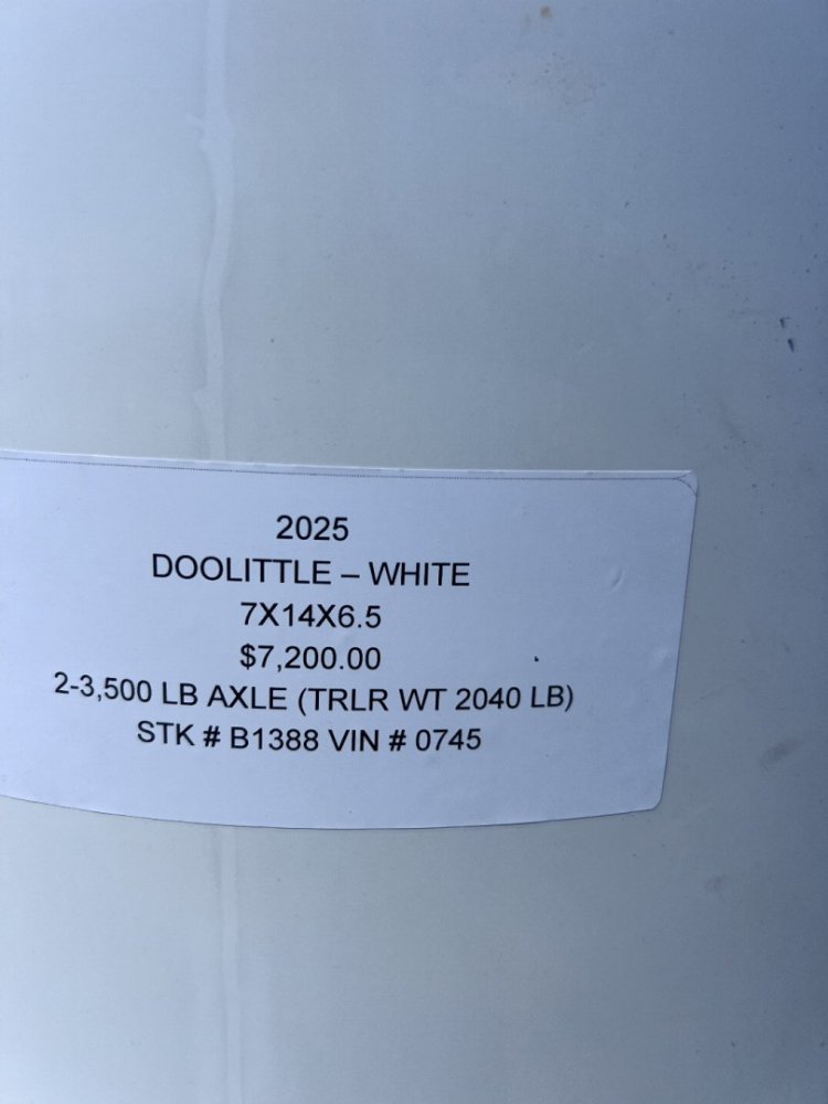 2025 DOOLITTLE 7X14X6.5 ENCLOSED CARGO TRAILER