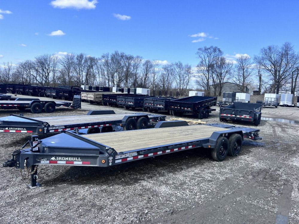 2025 IRON BULL 83X24 EQUIPMENT TRAILER W/8K AXLES, 16 PLY TIRES, I-BEAM FRAME AND RAMPAGE RAMPS