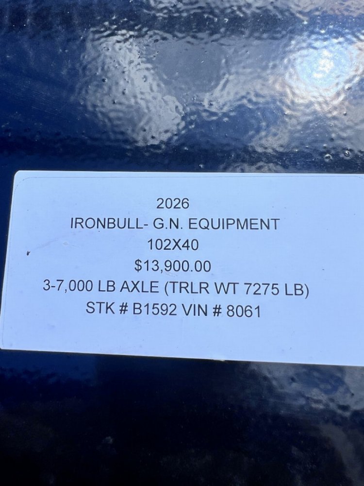 2026 IRON BULL 102 X 40 GOOSENECK EQUIPMENT TRAILER W/ TRIPLE AXLES AND DRIVE OVER FENDERS