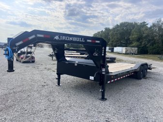 2026 IRON BULL 102X24 GOOSENECK EQUIPMENT TRAILER W/ DRIVE OVER FENDERS