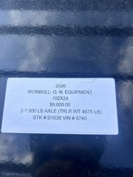 2026 IRON BULL 102X24 GOOSENECK EQUIPMENT TRAILER W/ DRIVE OVER FENDERS