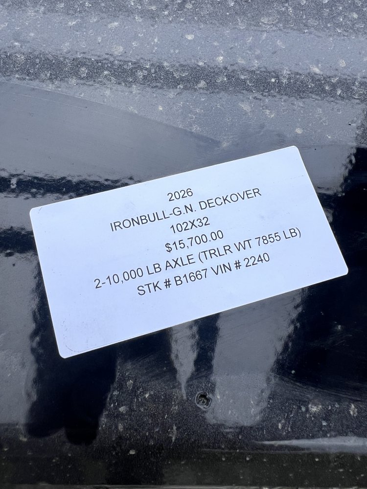 2026 IRON BULL 102 X 32 GOOSENECK DECKOVER FLATBED TRAILER W/10K AXLES