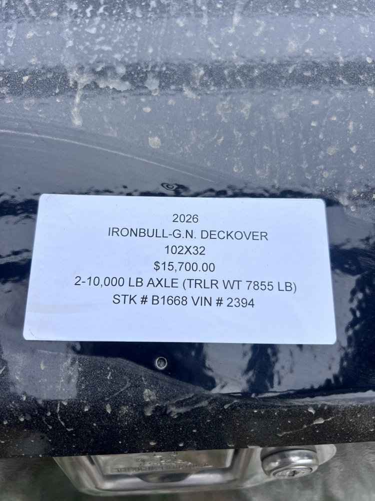 2026 IRON BULL 102 X 32 GOOSENECK DECKOVER FLATBED TRAILER W/10K AXLES