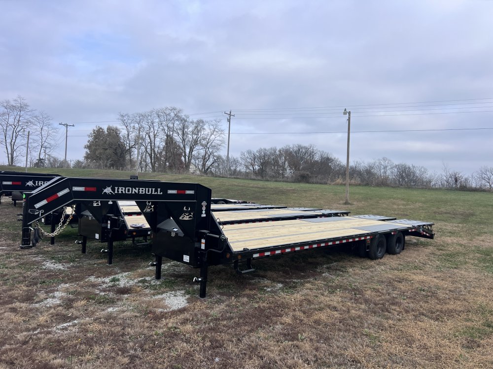 2026 IRON BULL 102 X 32 GOOSENECK DECKOVER FLATBED TRAILER W/10K AXLES