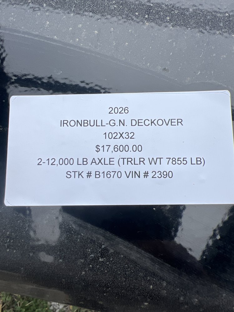 2026 IRON BULL 102 X 32 GOOSENECK DECKOVER FLATBED TRAILER W/12K AXLES