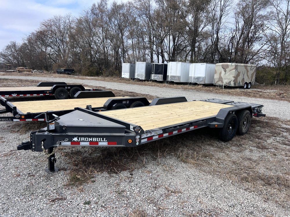 2026 IRON BULL 83X20 EQUIPMENT TRAILER W/7K AXLES, I-BEAM FRAME AND RAMPAGE RAMPS