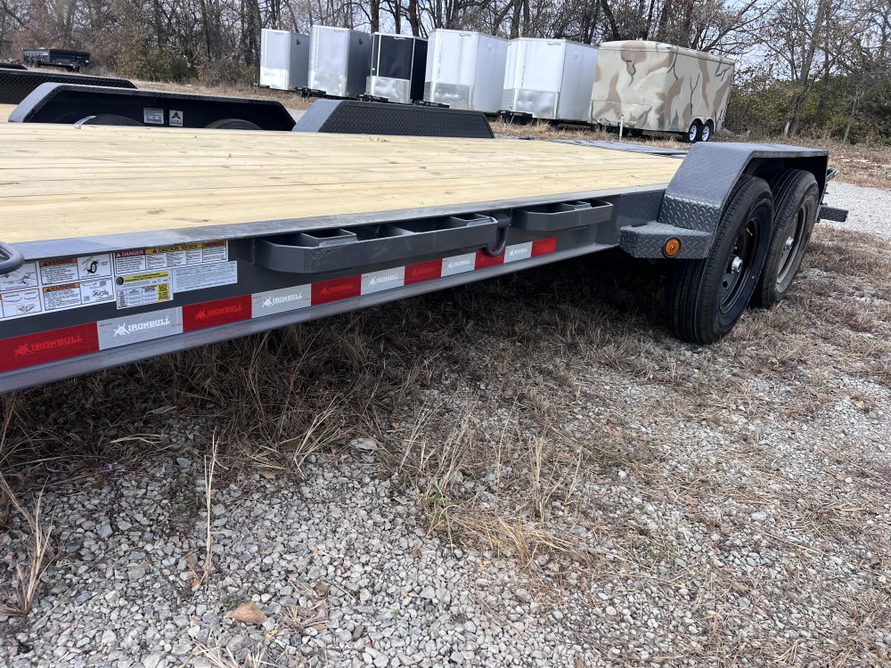 2026 IRON BULL 83X20 EQUIPMENT TRAILER W/7K AXLES, I-BEAM FRAME AND RAMPAGE RAMPS