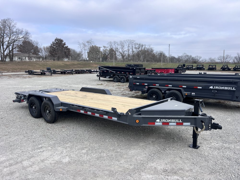 2026 IRON BULL 83X20 EQUIPMENT TRAILER W/7K AXLES, I-BEAM FRAME AND RAMPAGE RAMPS