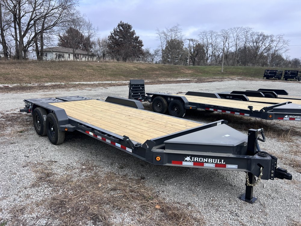 2026 IRON BULL 83X20 EQUIPMENT TRAILER W/7K AXLES, I-BEAM FRAME AND RAMPAGE RAMPS