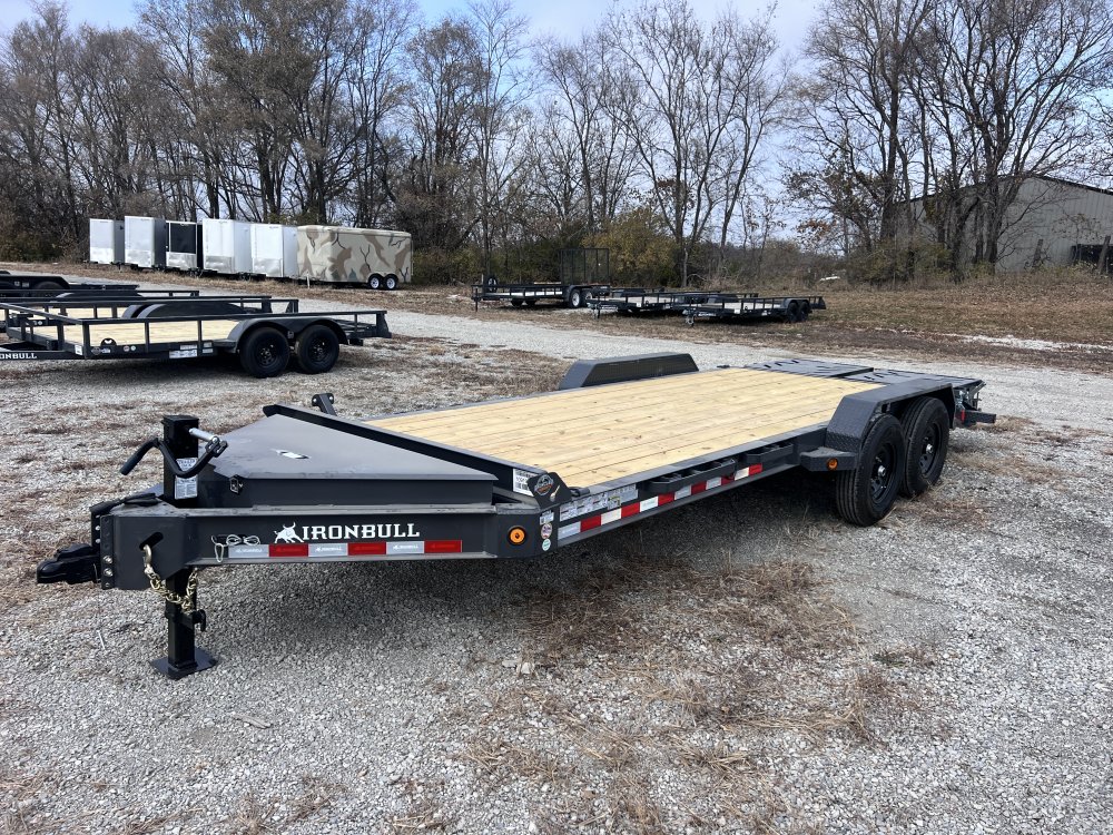 2026 IRON BULL 83X20 EQUIPMENT TRAILER W/7K AXLES, I-BEAM FRAME AND RAMPAGE RAMPS