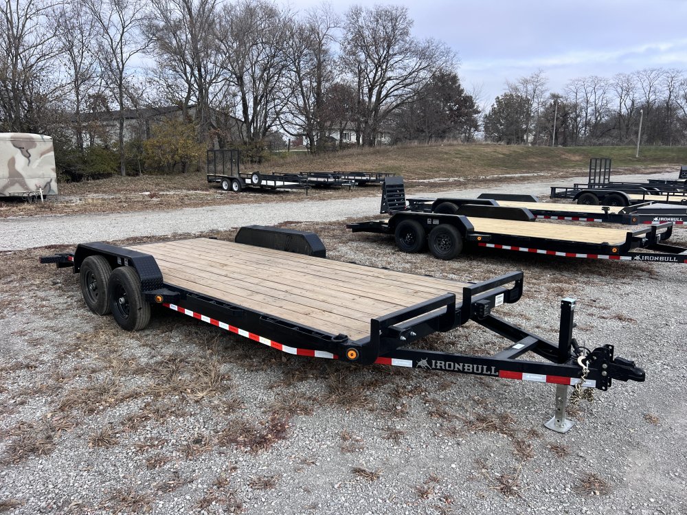2026 IRON BULL 83X20 EQUIPMENT CAR HAULER TRAILER W/52K AXLES AND 2 BRAKES