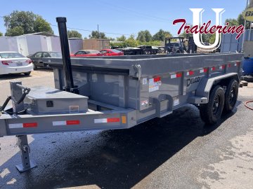 2025 Delco 7'x14' Bumper Pull 14k 8 LUG telescoping ram, gray