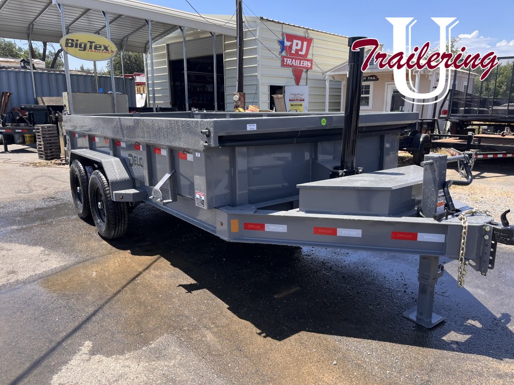 2025 Delco 7'x14' Bumper Pull 14k 8 LUG telescoping ram, gray