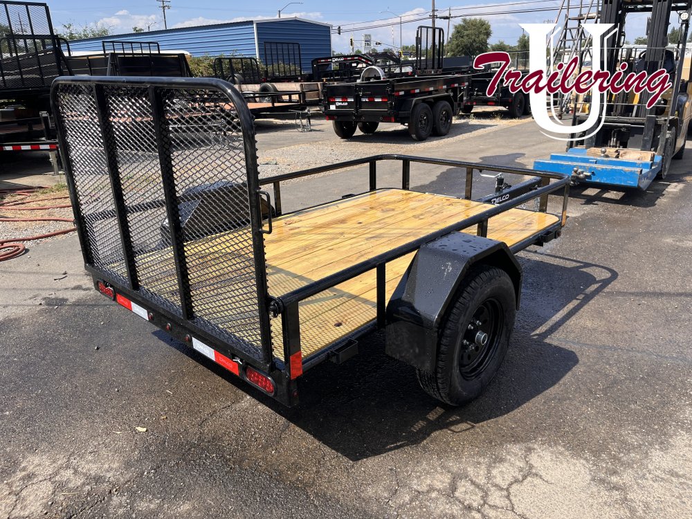 2025 5x8 delco, low rail with tip up ramp