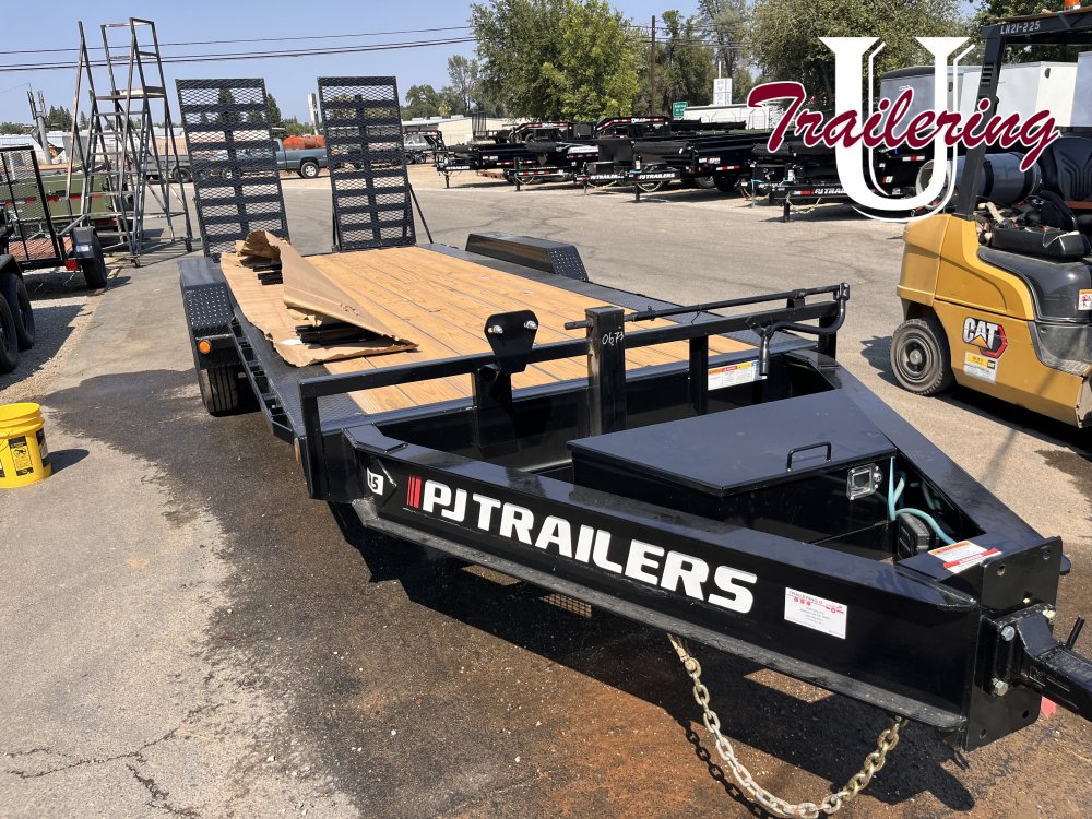 2025 PJ Trailers H5 7'x20' 22k 2' dove with tip up ramps Equipment Trailer